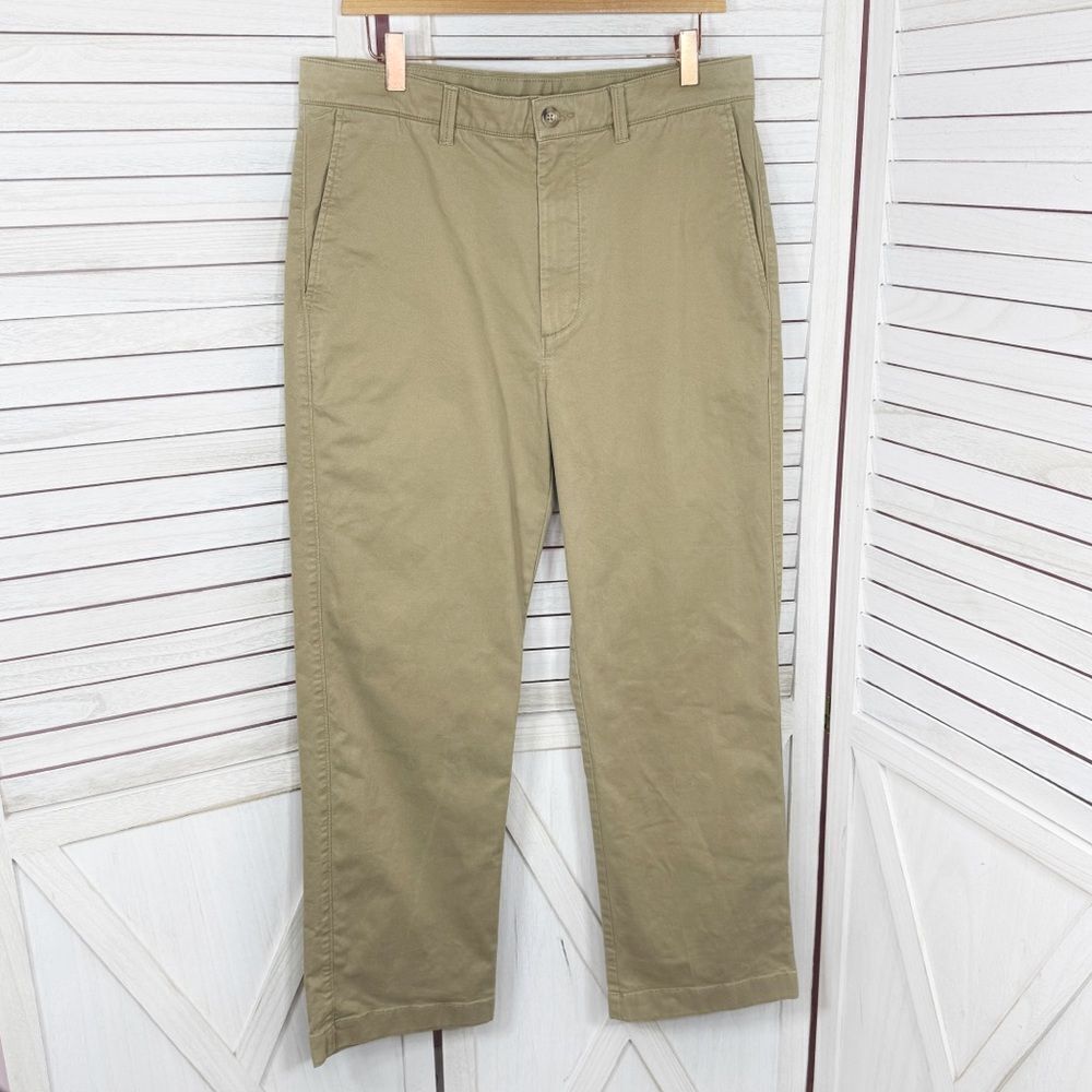 Roundtree & Yorke Cotton Twill Khaki Chino Pants Tan 34x28